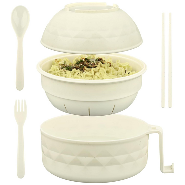 HUAKENER Microwave Ramen Bowl With Lid, 38 oz