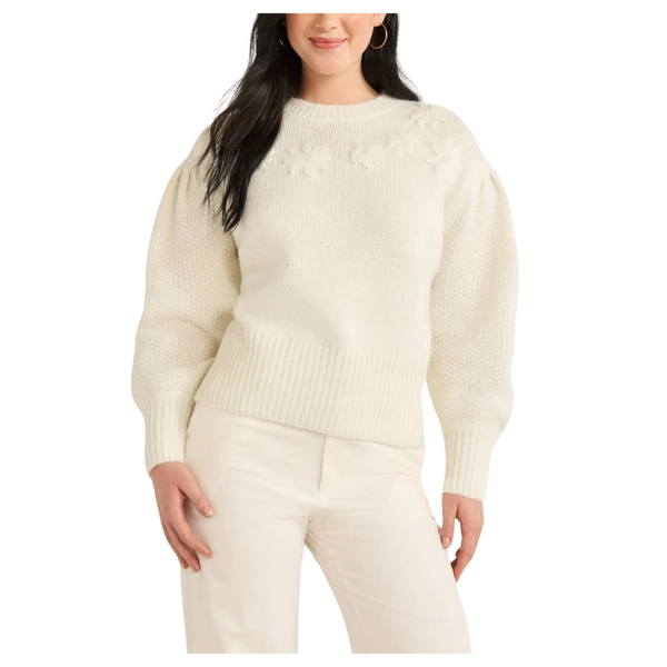 Free Assembly Women's Embroidered Flower Sweater (Various Size)
