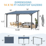 AECOJOY 10' x 14' Hardtop Gazebo Outdoor Aluminum Pergola