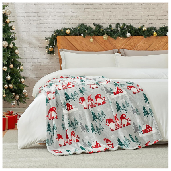 50" x 60" Gnome Plush Warm Ultra Soft Cozy Throw Blanket (3 Colors)