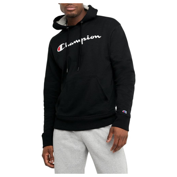 Champion Men's Powerblend Fleece Hoodie Sweatshirt W/ Script Logo