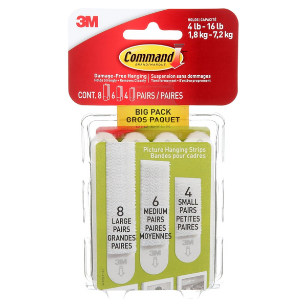 18-Pairs 3M Command Picture Hanging Strips Big Pack