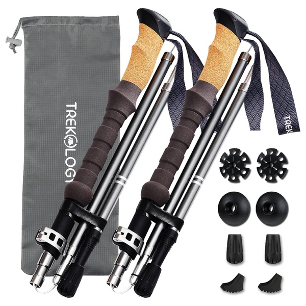 2-Piece Trekology Ultralight Folding Walking Sticks