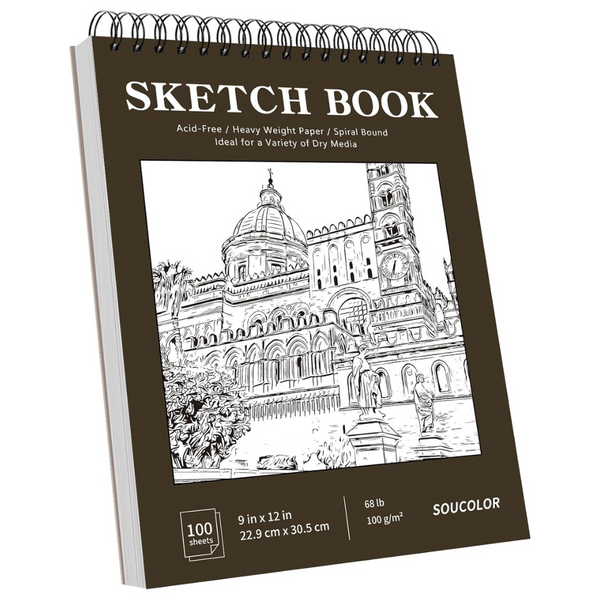 Soucolor 100-Sheets 9" x 12" High-quality Sketch Book