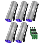 5-Pack 9 LED 395nm Ultraviolet Blacklight Mini Torch (Various)