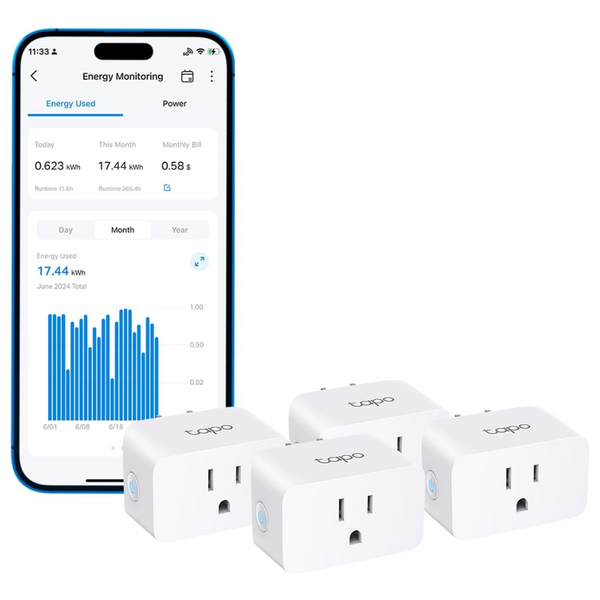 4-Pack TP-Link Tapo P115 Mini Smart Wi-Fi Socket (Energy Monitoring)
