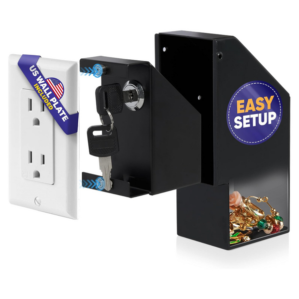 Elder Welder Hidden Wall Outlet Safe W/ Key Lock (1-Gang)