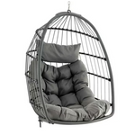 Sugift Comfortable Hanging Wicker Egg Chair