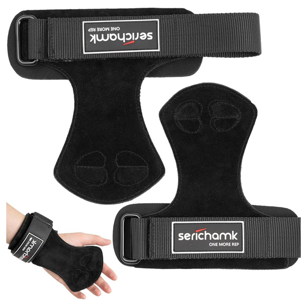 Leather Deadlift Wrist Wraps With Cushion Wrist Loop