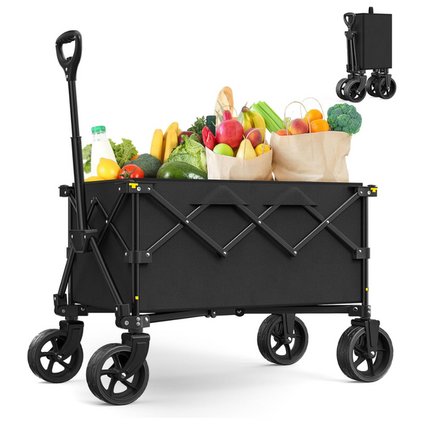 120L Heavy Duty Foldable Wagon Cart With All Terrain Wheels