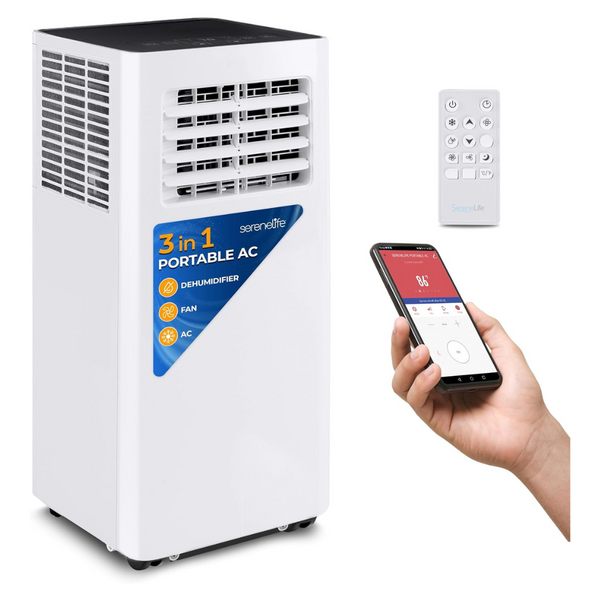 SereneLife 8000 BTU Portable Air Conditioner With WiFi