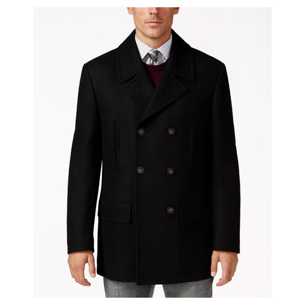 Michael Kors Men's Classic Fit Double-Breasted Wool Blend Peacoats