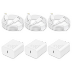 3-Pack 20W USB-C Wall Charger Cube With 6ft Cables