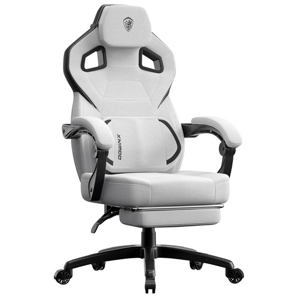 Dowinx Fabric Gaming Chair With Footrest And Lumbar Support