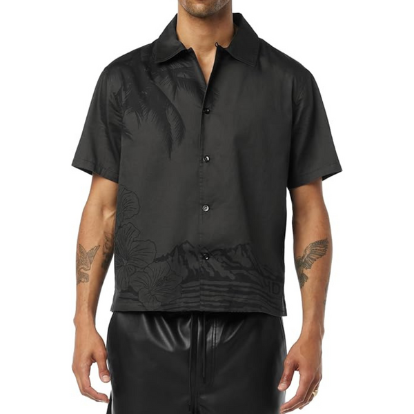 Hudson Men's Short Sleeve Button Up Camp Shirt