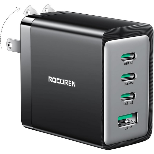 Rocoren 67W GaN V PD3.0 USB-C & USB-A Wall Charger Adapter