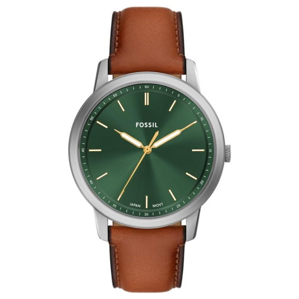 Fossil Men's Minimalist Three-Hand Brown Leather Watch (4 Colors)
