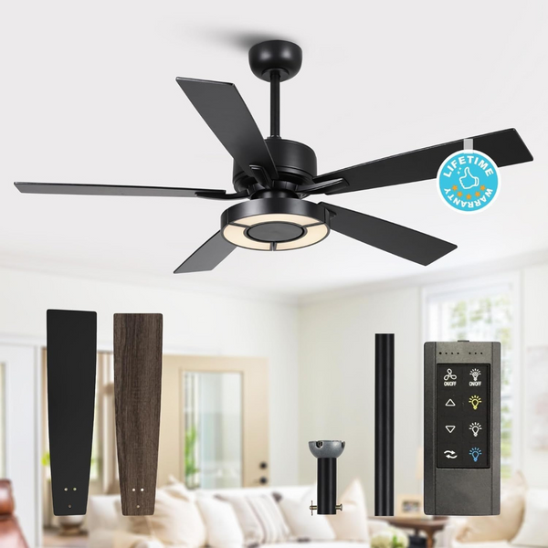 52" ETL Certified Modern Ceiling Fan with Lights