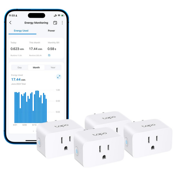 4-Pack TP-Link Tapo P115 Mini Smart Wi-Fi Socket (Energy Monitoring)
