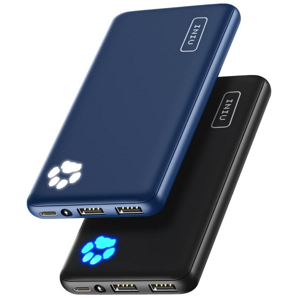 2-Pack INIU 10000mAh Triple 3A USB C Slim Power Bank Chargers