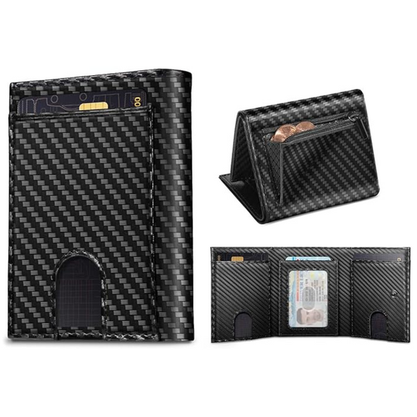 Men's Trifold Real Leather Wallet With ID Window