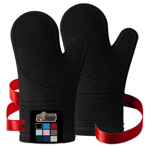 2-Pack Gorilla Grip 12.5" Slip And Heat Resistant Silicone Oven Mitts