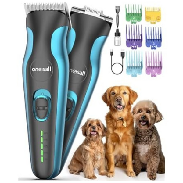 2-In-1 Cordless 50dB Quiet Rechargeable 2 Speed Dog Clippers