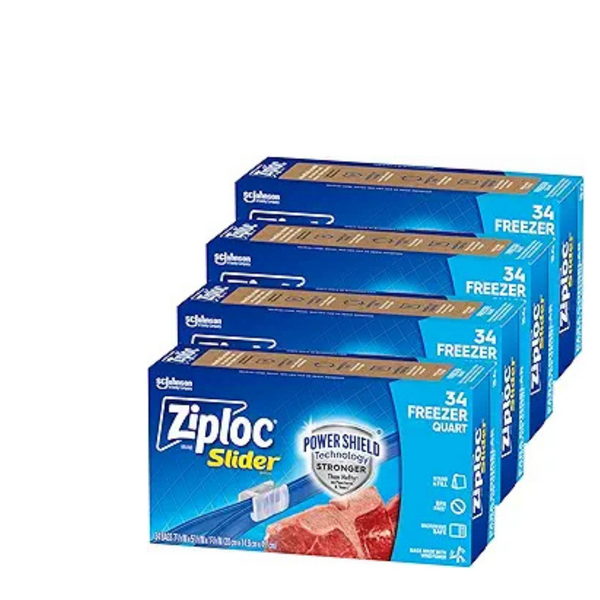 136-Count Ziploc Food Storage Slider Bags (Quart Size)