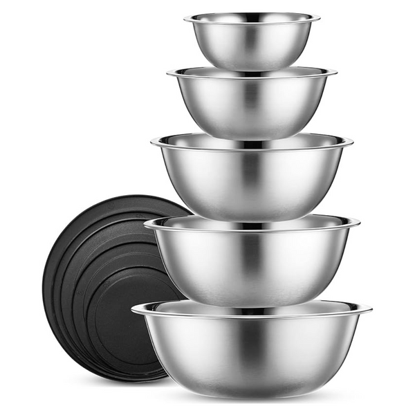 WHYSKO 10 Piece Stainless Steel Mixing Bowl Set