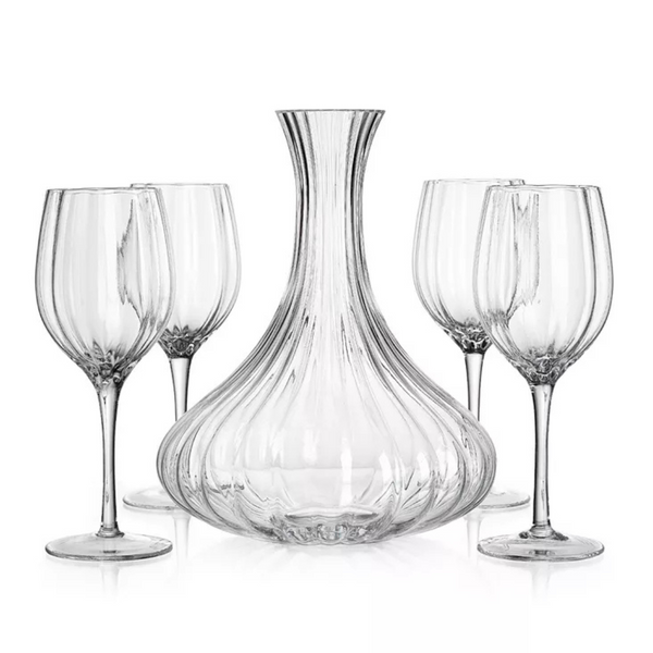Godinger 5 Piece Wine Carafe Set With 4 Goblets