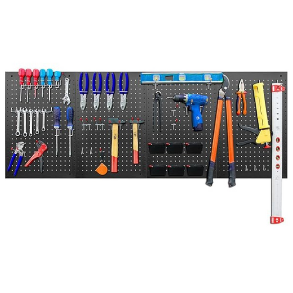 128-Piece 24" x 16" Lugo Metal Pegboard Wall Organizer With Hooks