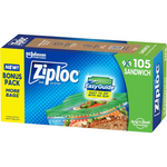 Ziploc Sandwich With EasyGuide Texture With Grip ‘n Seal Technology (105 Bags Total)
