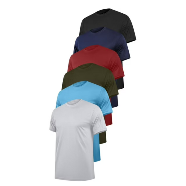 6-Pack Telaleo Men's Quick Dry Performance Workout T-Shirts