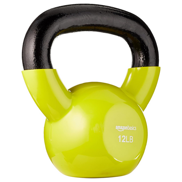 Amazon Basics Vinyl Coated Cast Iron Kettlebell, 12 Pounds