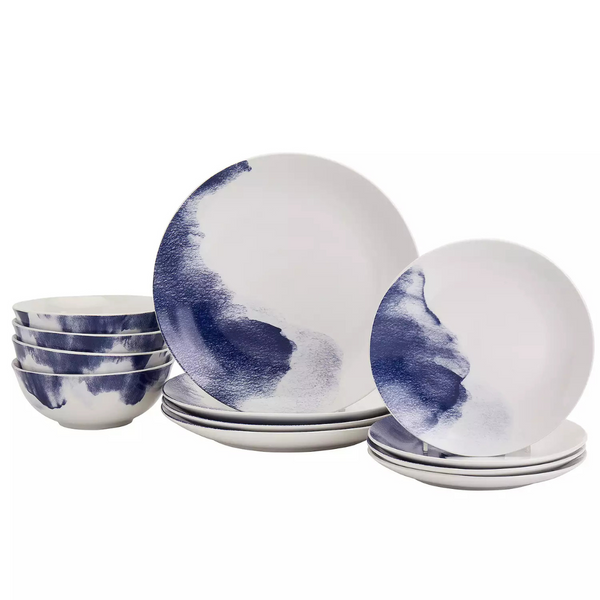The Big One Watercolor 12-Piece Dinnerware Set