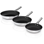 Ninja 3 Piece Foodi NeverStick Stainless Bundle Fry Pan Set