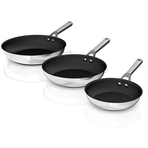 Ninja 3 Piece Foodi NeverStick Stainless Bundle Fry Pan Set