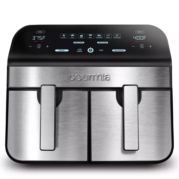 Gourmia 10-Qt. Dual Basket Digital Air Fryer w/Smart Finish & Match Cook