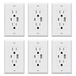 6-Pack Topgreener Type C & Type A USB Wall Charger Outlet