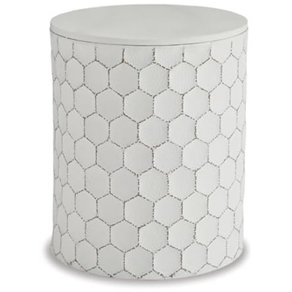 Ashley Polly Geometric Honeycomb Indoor & Outdoor Accent Stool