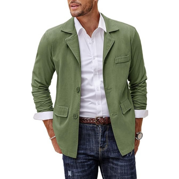 Coofandy Men's Casual Sport Cotton Linen Lightweight Jacket