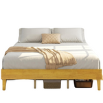Yaheetech King Natural Solid Wood Platform 12" Bed Frame