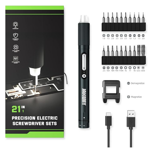 JAKEMY Cordless 3 Gears Torque Adjustable Precison Screwdriver Set