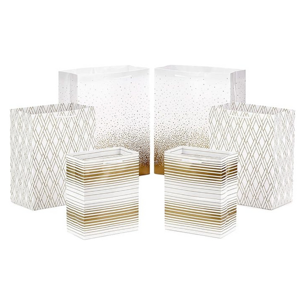 Hallmark Gold Gift Bag Assortment (Pack Of 6: 2 Medium 9″, 2 Large 11″, 2 Extra Large 14″)