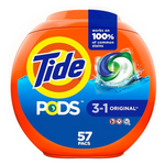 Tide PODS Liquid Laundry Detergent Soap Pacs, HE Compatible (57 Count)