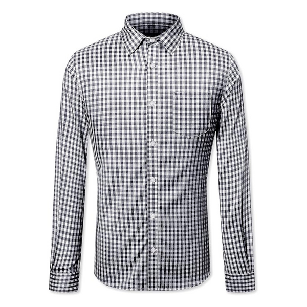 Men's Casual Plaid Checkered Long Sleeve Slim Fit Shirt