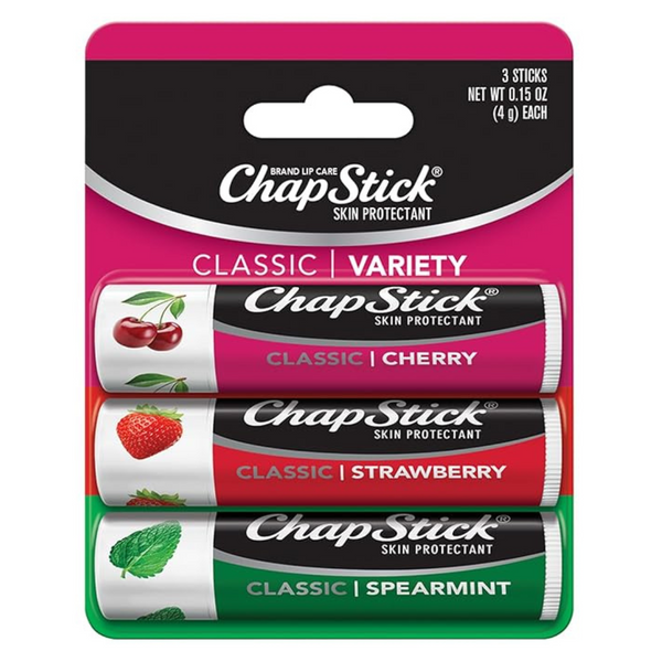 3-Pack 0.15 Oz ChapStick Classic Collection Lip Care Balm Set
