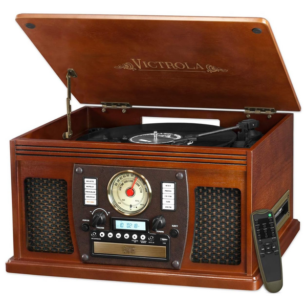 Victrola 8-in-1 Bluetooth Record Player & Multimedia Center