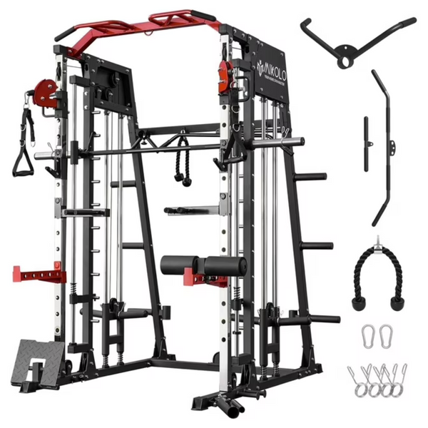 Mikolo Smith Machine Home Gym With Cable Crossover