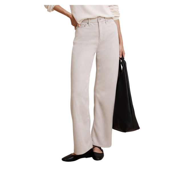 Banana Republic Women's Ultra High-Rise Wide-Leg Vegan Suede Pant